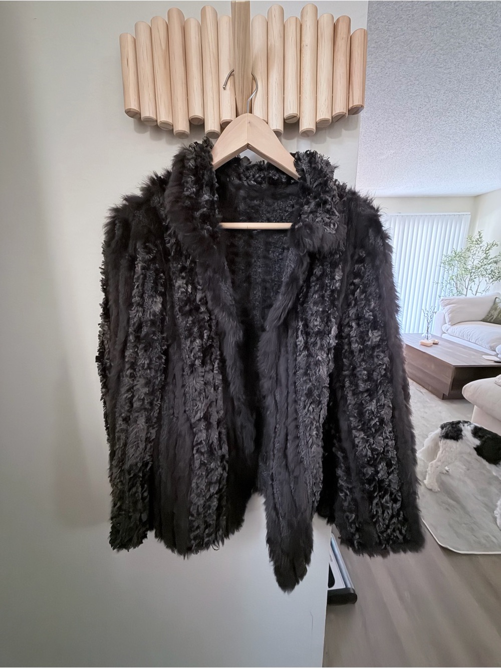 Women's Black Fur Coat - Classic Luxe Jacket